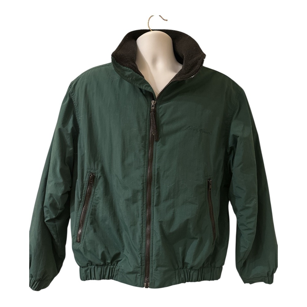 Vintage 90s Y2K Eddie Bauer Fleece Lined Nylon Jacket Mens S Green Gorpcore